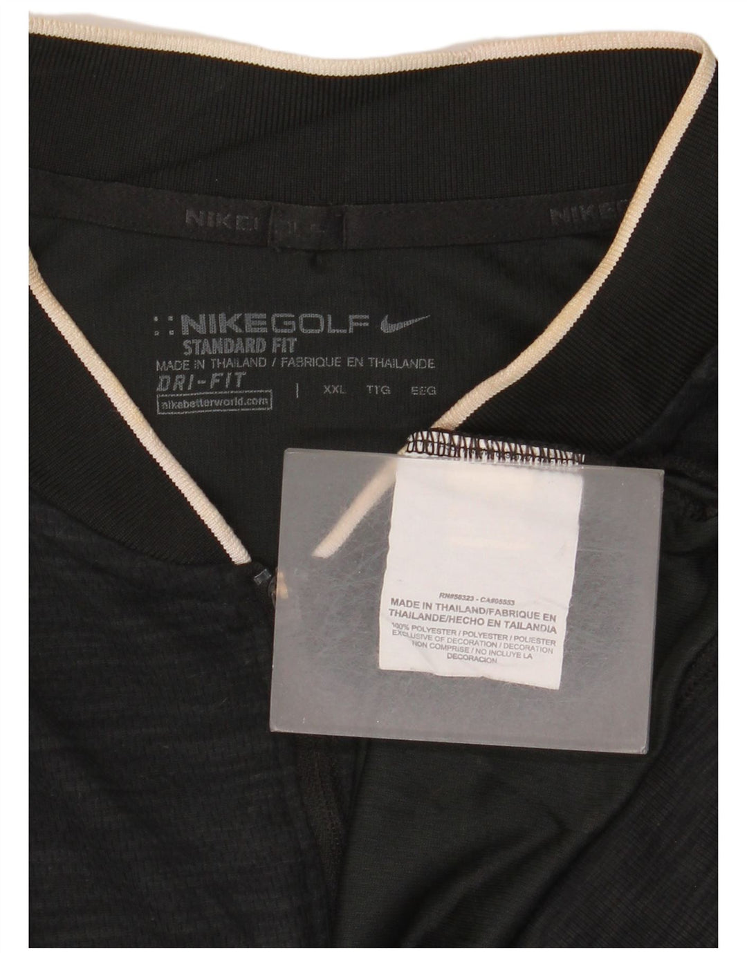 Nike Dri Fit majica s izrezom i puloverom, gornji dio trenirke 2XL crne boje