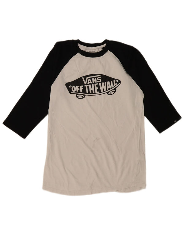 VANS muški uski gornji dio s 3/4 rukavima, mali bijeli pamuk