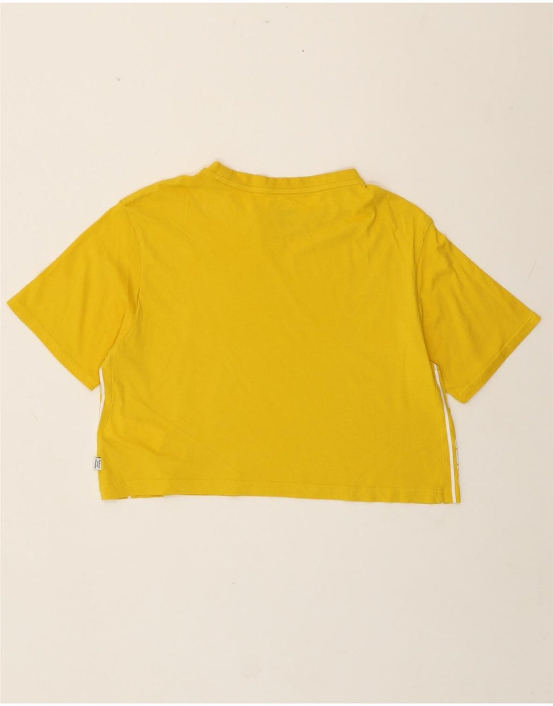 PUMA ženska majica kratkih rukava s velikim grafičkim kratkim rukavima UK 10 Small Yellow Cotton