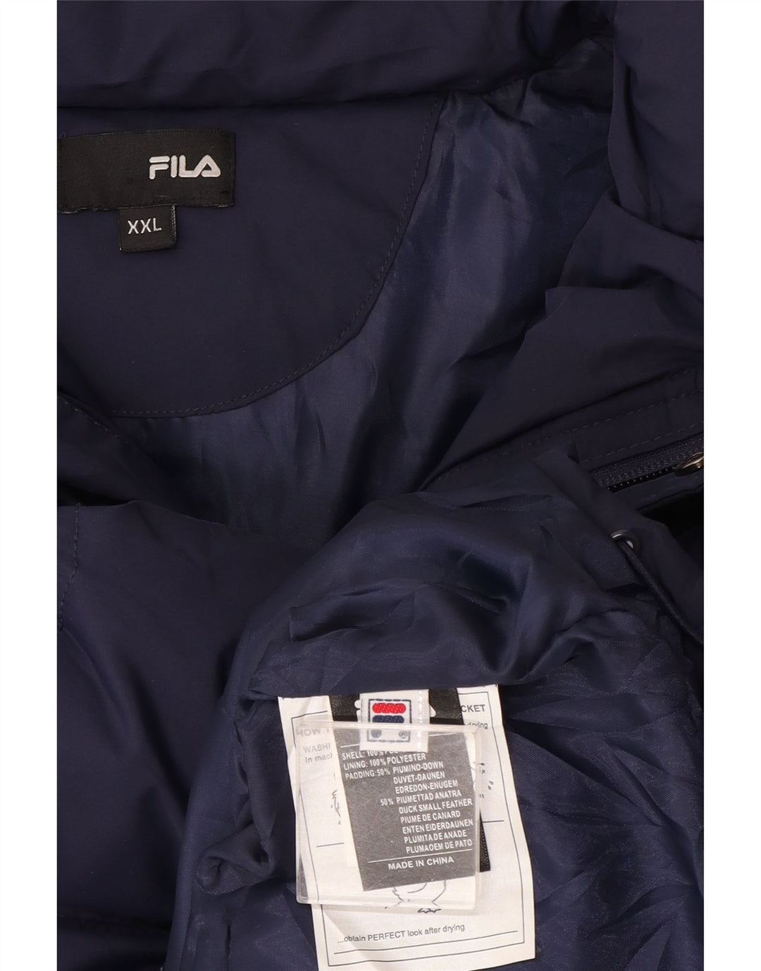 Fila muška podstavljena jakna UK 44 2XL tamnoplavi poliester