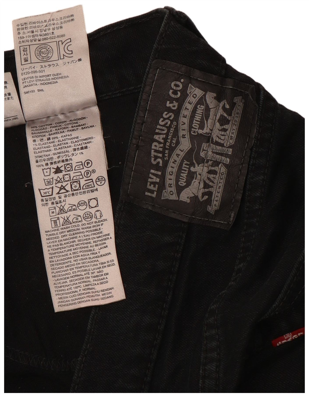 Levi's muške uske traperice W36 L32 crni pamuk