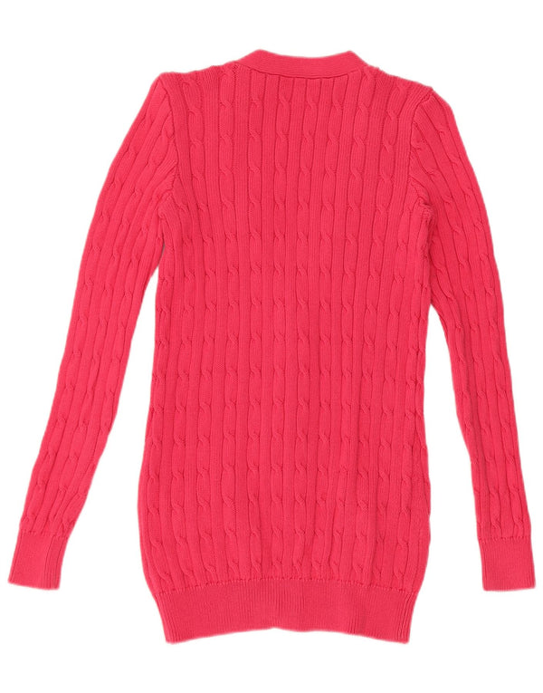 Polo Ralph Lauren ženski kardigan pulover UK 10 mali ružičasti pamuk