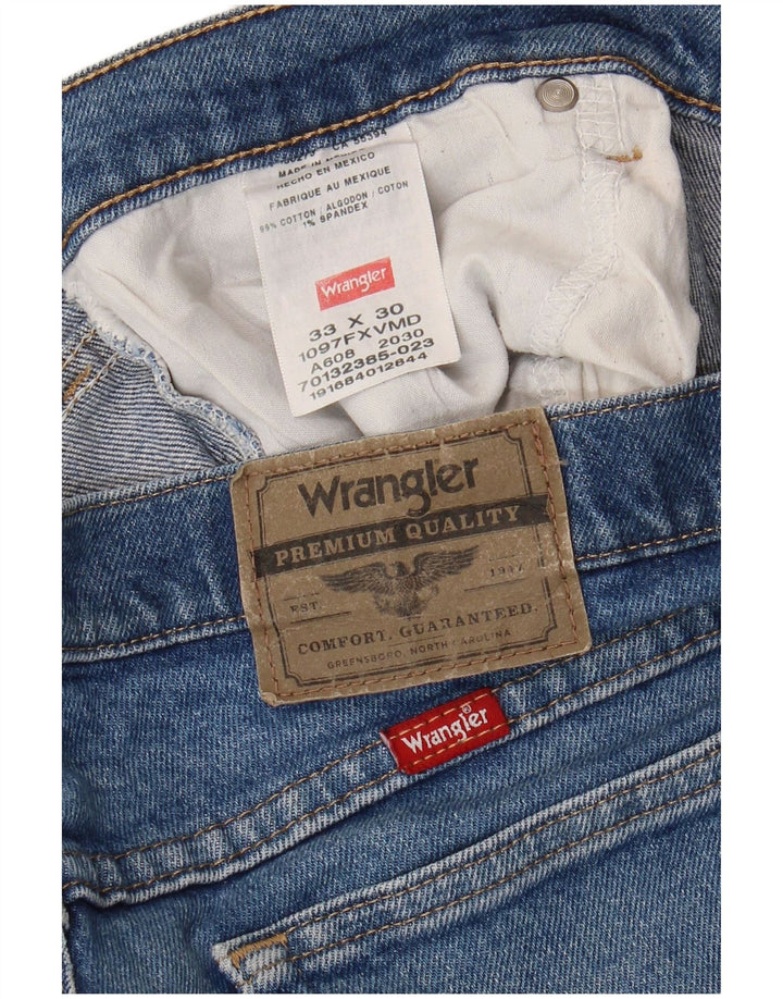 Wrangler muške ravne traperice W33 L30 plavi pamuk