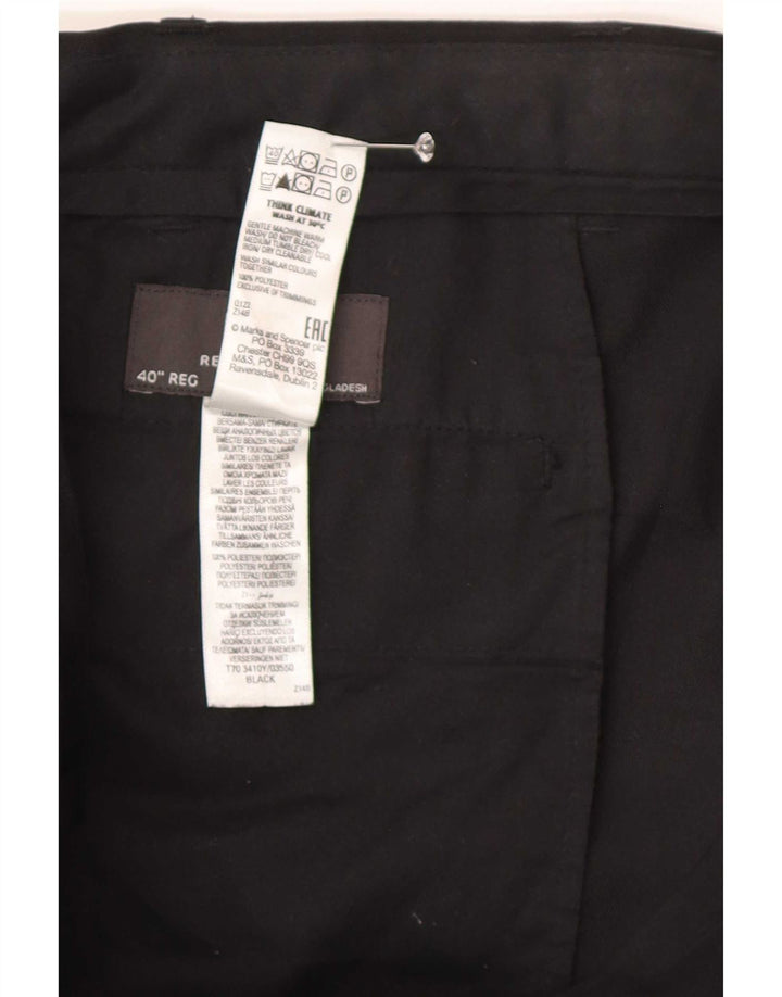 Marks & Spencer muške ravne hlače standardnog kroja W40 L30 crne
