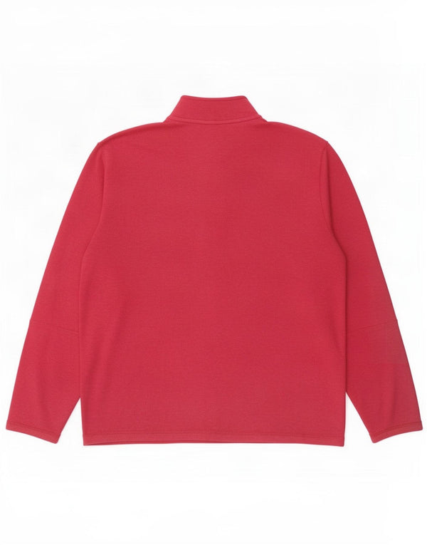 Adidas velika ženska majica s dugim rukavima i izrezom s patentnim zatvaračem UK 16 Large Pink Cotton