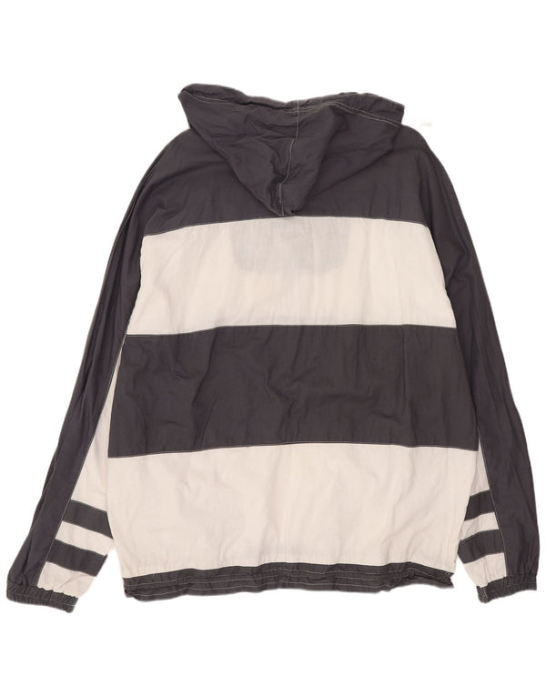 Vintage muška anorak jakna s kapuljačom UK 40 Large Grey Colourblock Pamuk