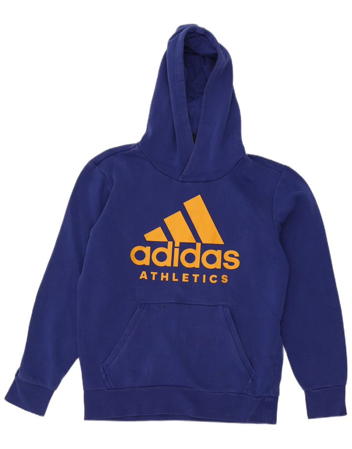 Adidas muška majica s kapuljačom s kapuljačom srednje plava