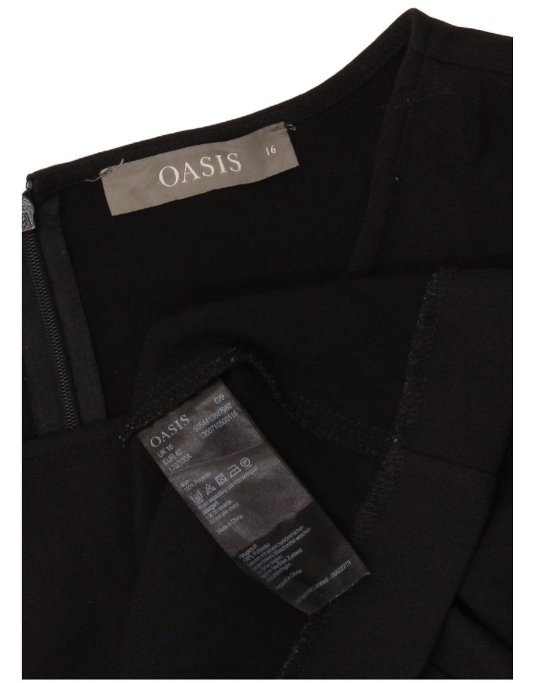 Oasis ženska plašt haljina UK 16 veliki crni poliester