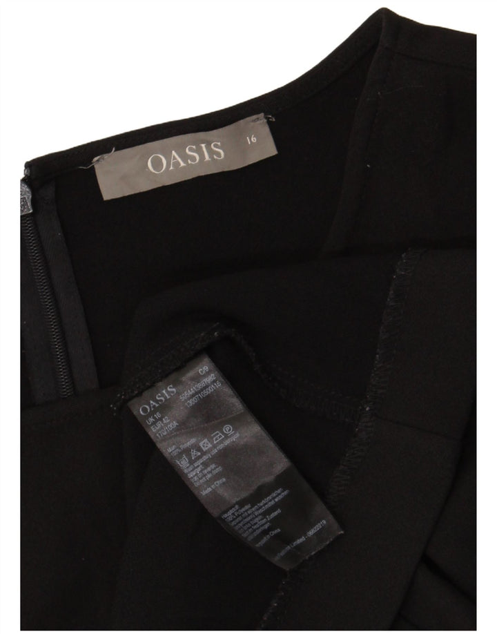 Oasis ženska plašt haljina UK 16 veliki crni poliester