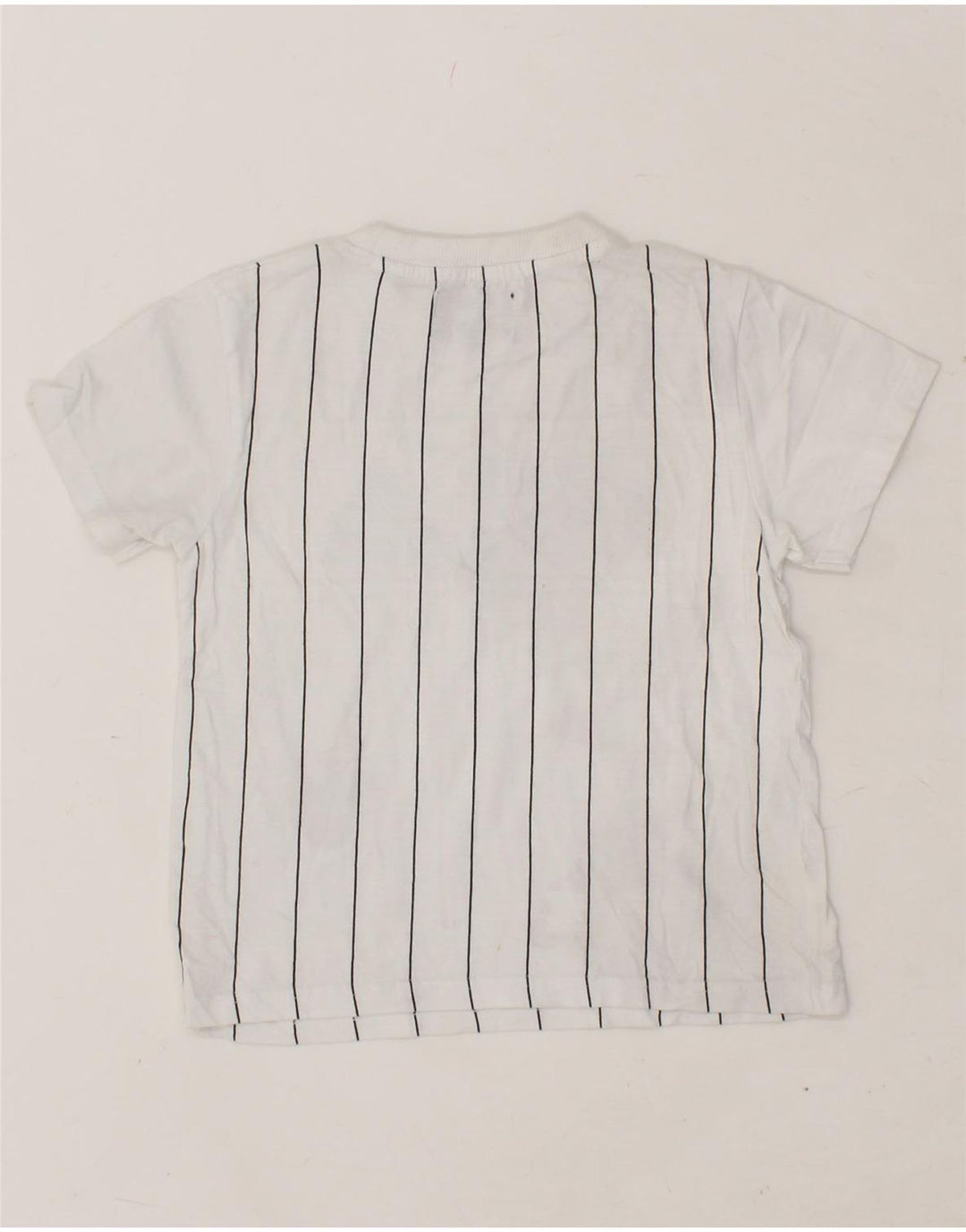 FILA Boys Graphic T-Shirt Top 5-6 Years White Striped Vintage Fila and Second-Hand Fila from Messina Hembry 