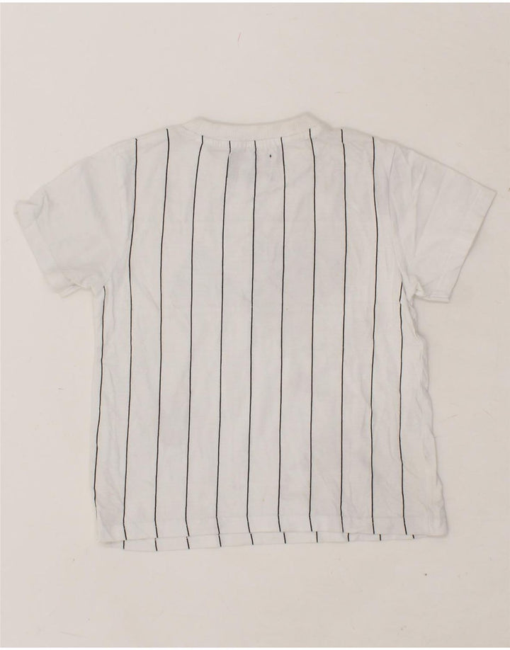 FILA Boys Graphic T-Shirt Top 5-6 Years White Striped Vintage Fila and Second-Hand Fila from Messina Hembry 