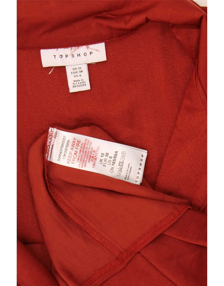 Topshop ženska košulja bluza UK 10 mali crveni poliester