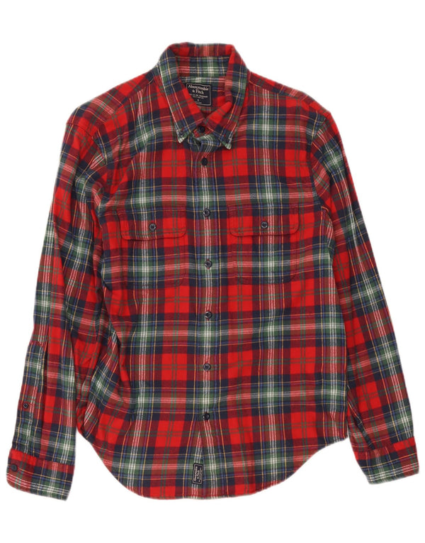 Abercrombie & Fitch muška flanelska košulja, mali crveni karirani pamuk