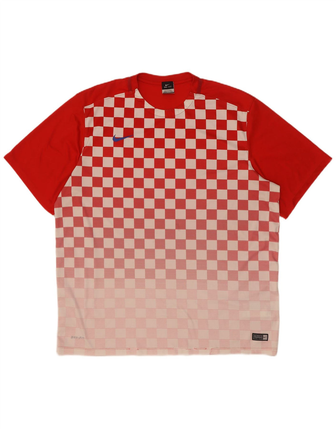 Nike Dri Fit majica kratkih rukava 2XL crveni geometrijski poliester
