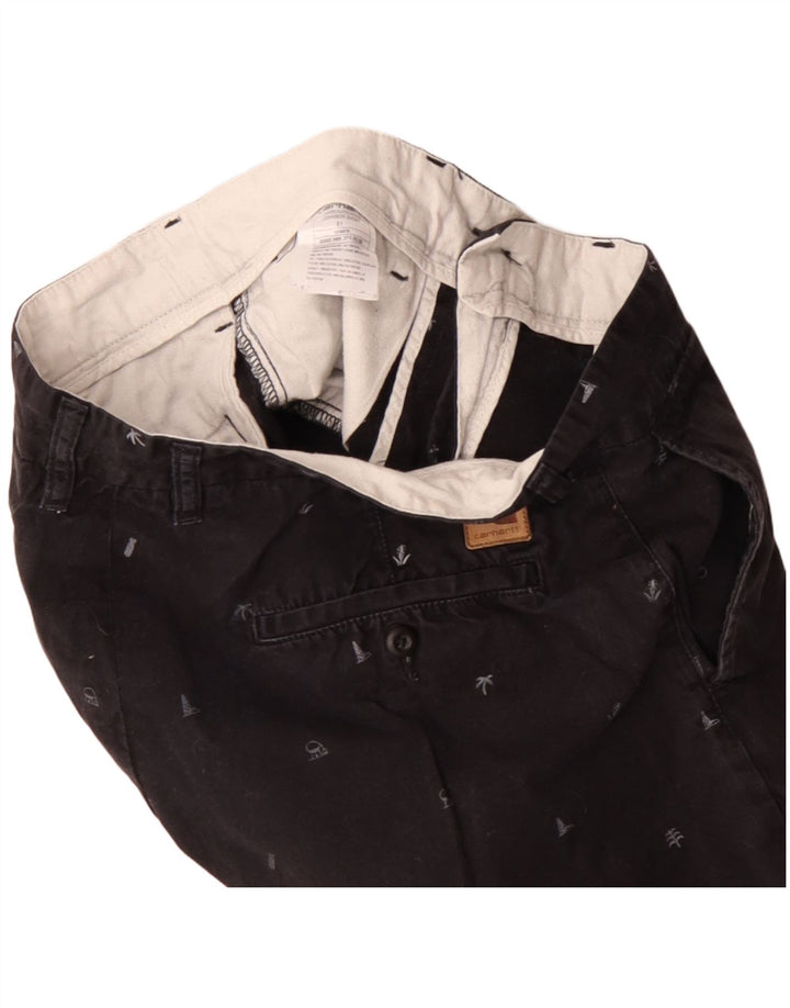 Carhartt muške kratke chino hlače s apstraktnim uzorkom W31 srednje crni pamuk