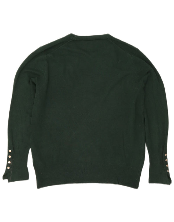 Zara ženski pulover s okruglim izrezom UK 18 XL Zelena viskoza