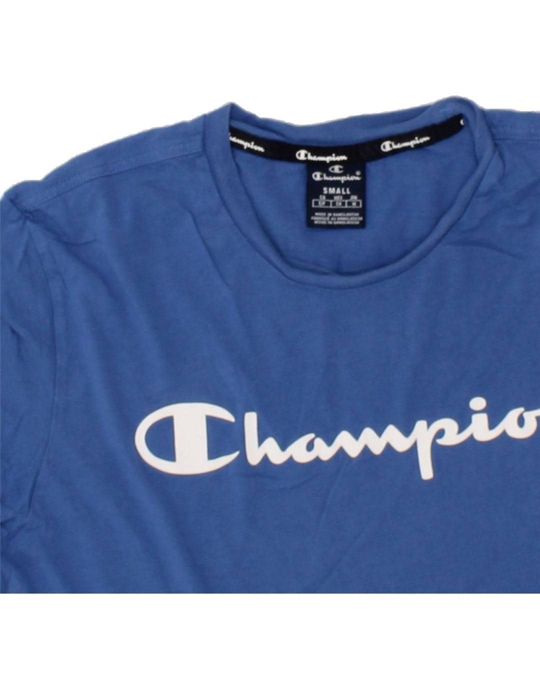 CHAMPION Mens Graphic T-Shirt Top Small Blue Cotton Vintage Champion and Second-Hand Champion from Messina Hembry 