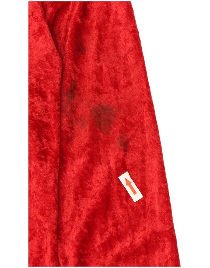 Vintage ženski baršunasti bodi UK 14 Srednje crveni pamuk