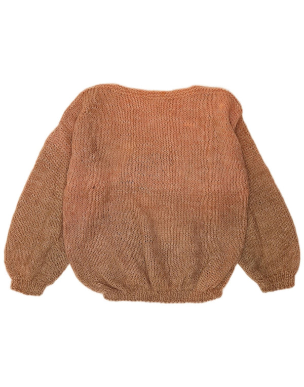 Vintage ženski džemper s veznim izrezom UK 18 XL smeđe boje