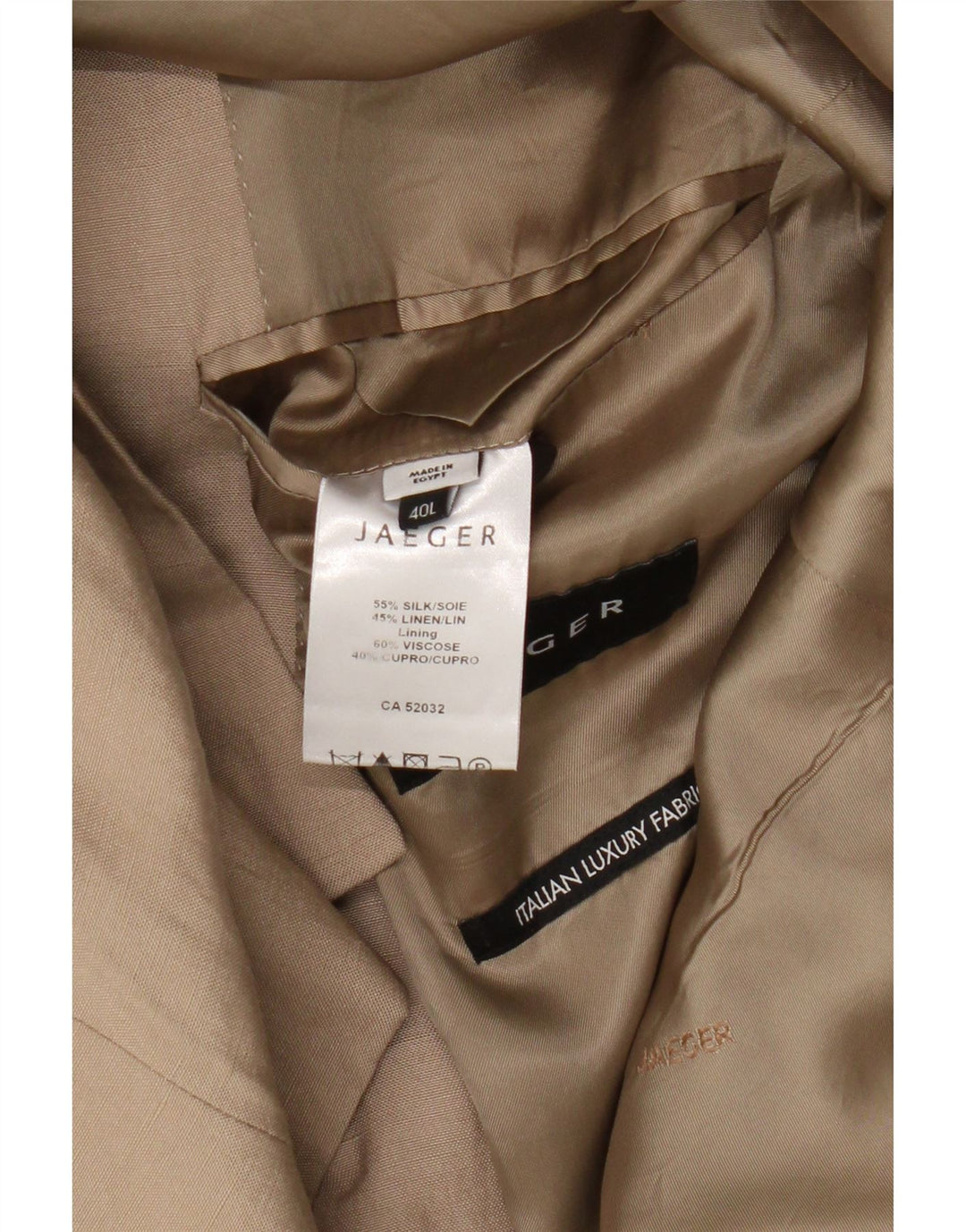 Jaeger muška jakna sa 2 gumba UK 40 Large Beige Silk