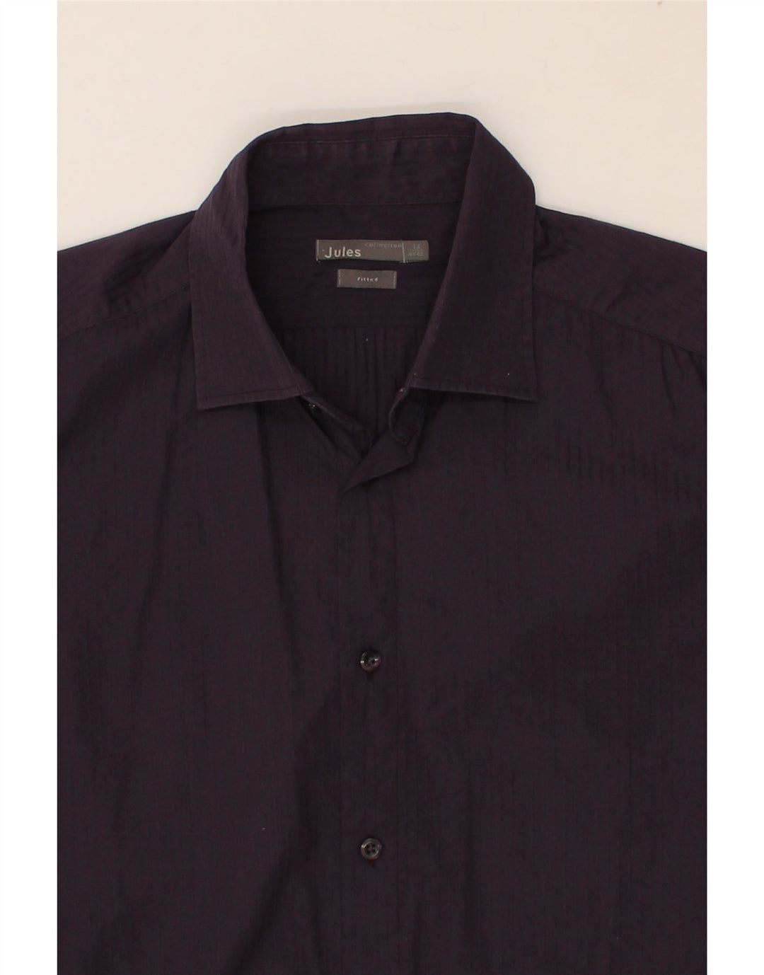 JULES Mens Fitted Shirt Size 41/42 Large Purple Cotton Vintage Jules and Second-Hand Jules from Messina Hembry 