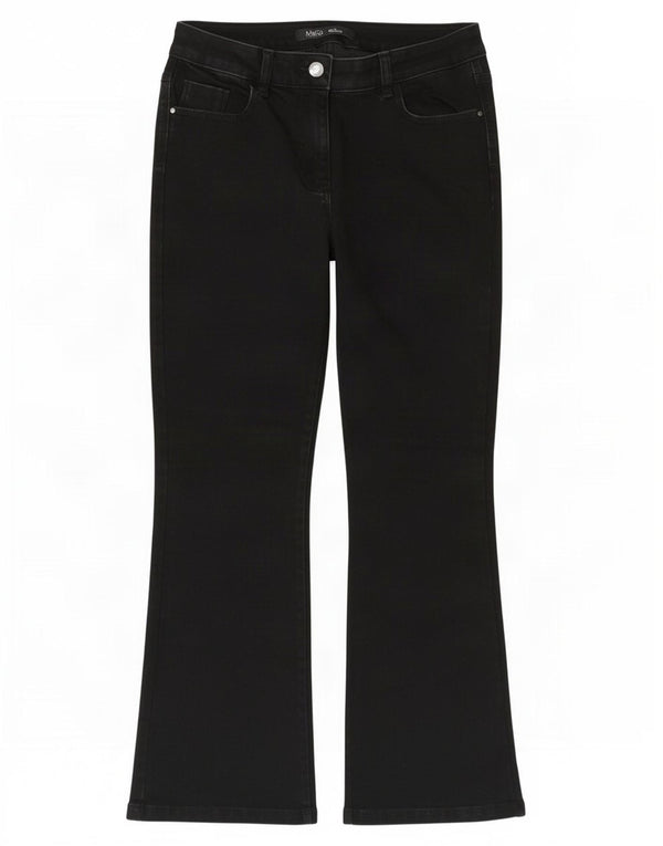 M&Co Ženske Petite Bootcut Jeans UK 14 Large W30 L28 Crni pamuk