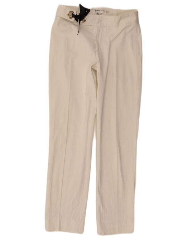 Zara Womens Straight Casual Trousers EU 36 XS W26 L27 White Cotton