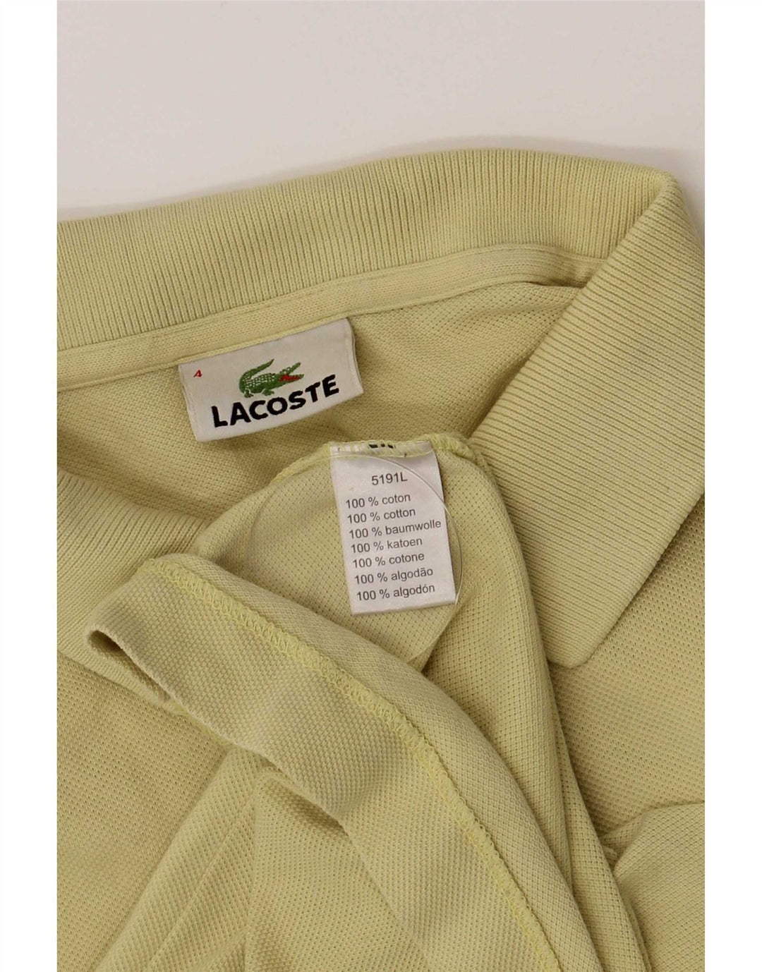 Lacoste muška polo majica standardnog kroja, veličina 4, srednje žuti pamuk