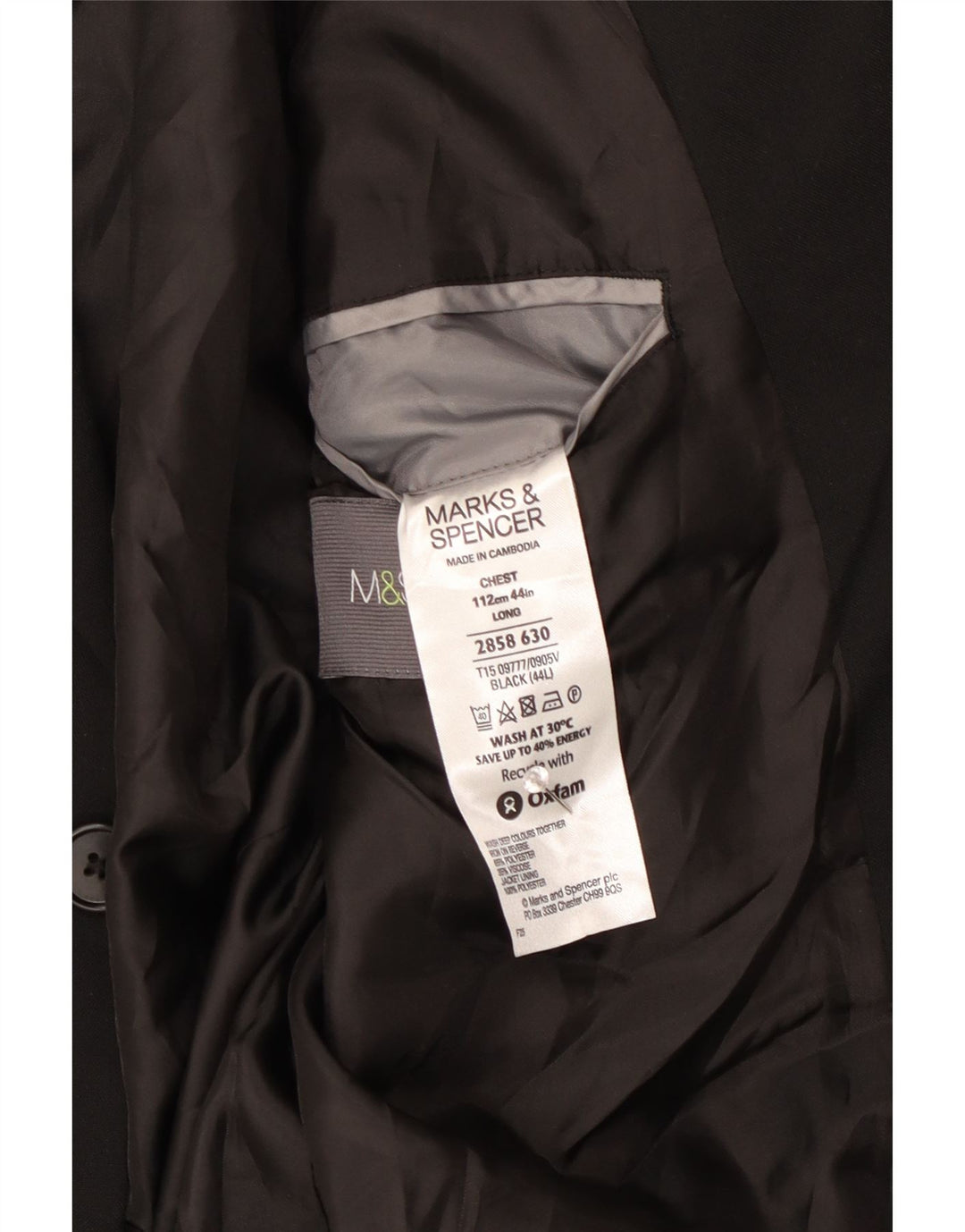 Marks & Spencer muška jakna sa 2 gumba UK 44 XL crni poliester