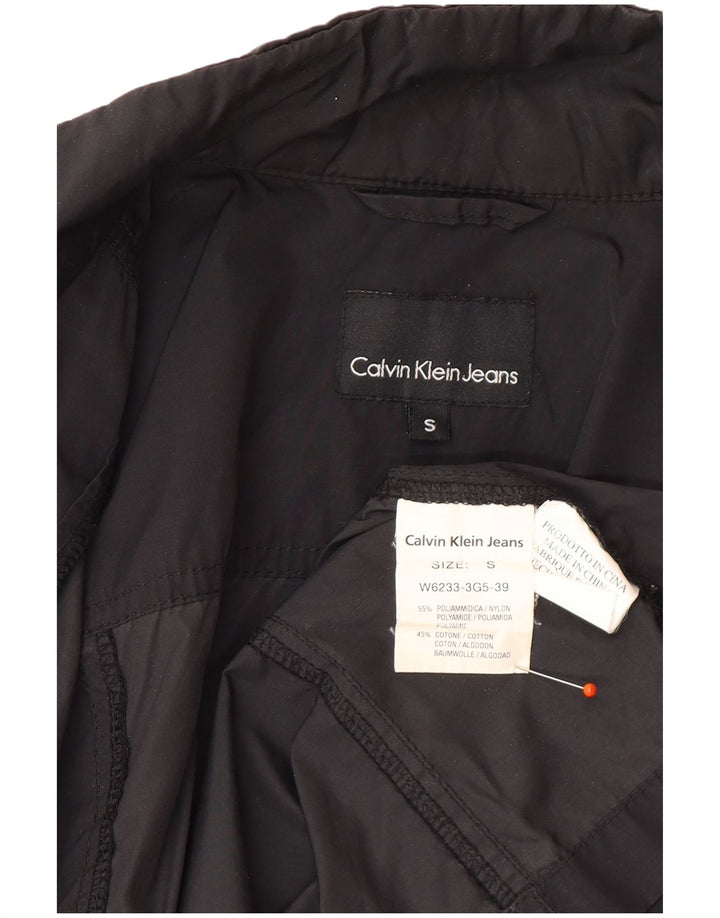 CALVIN KLEIN Womens Bomber Jacket UK 10 Small Black Polyamide