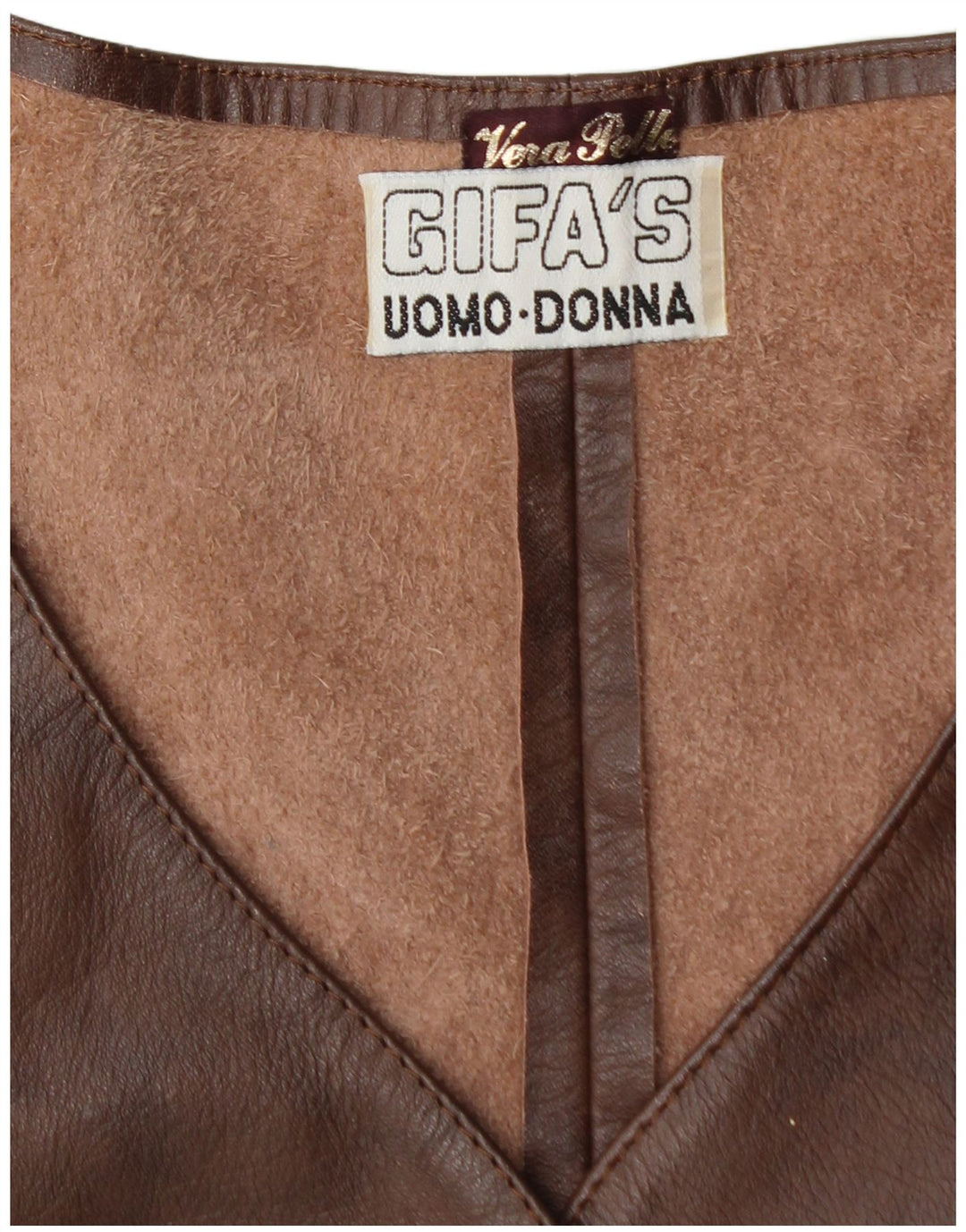 VINTAGE ženski kožni prsluk IT 48 XL smeđa koža