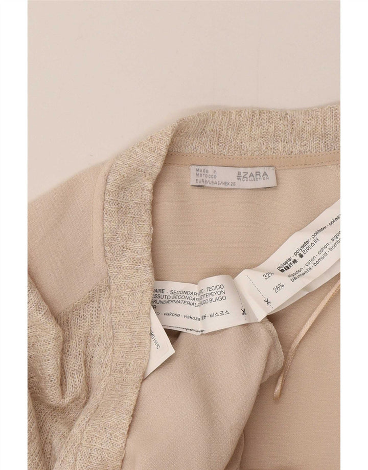Zara ženska prevelika tunika UK 10 Small Beige Poliester