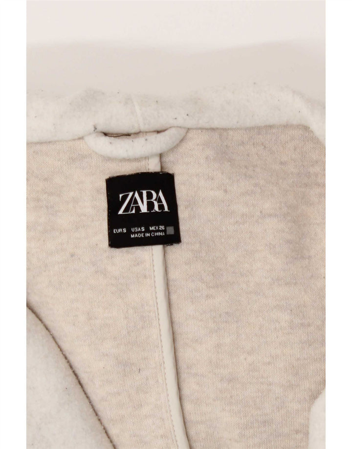 Zara ženski kaput s kapuljačom i velikim dvorednim kopčanjem UK 10 Small Beige