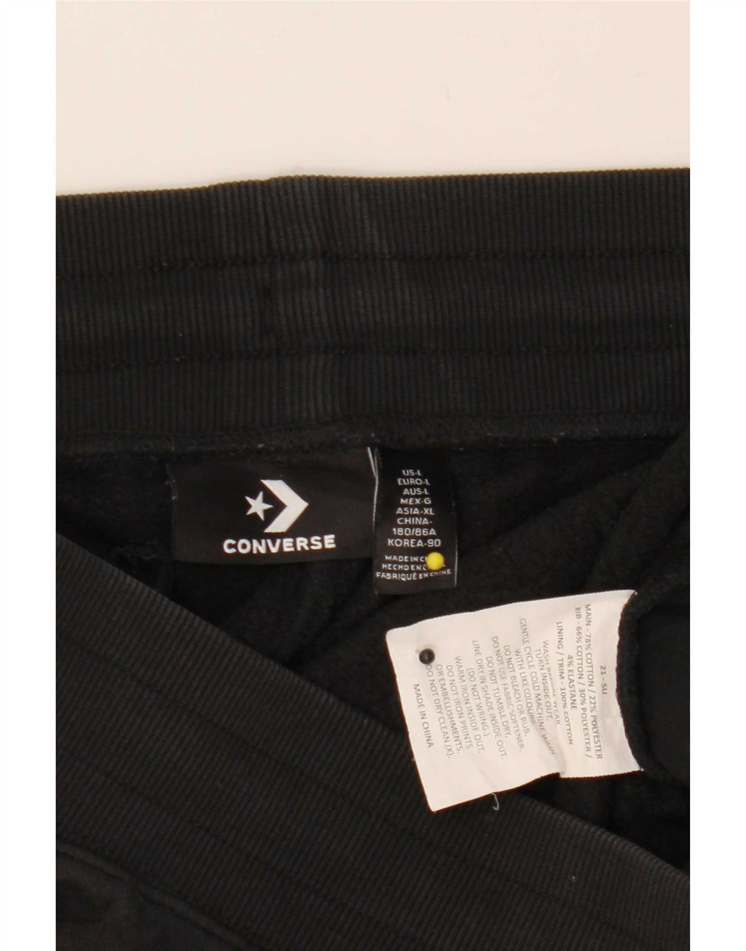 Converse Muška trenirka Hlače Joggers Large Black Pamuk
