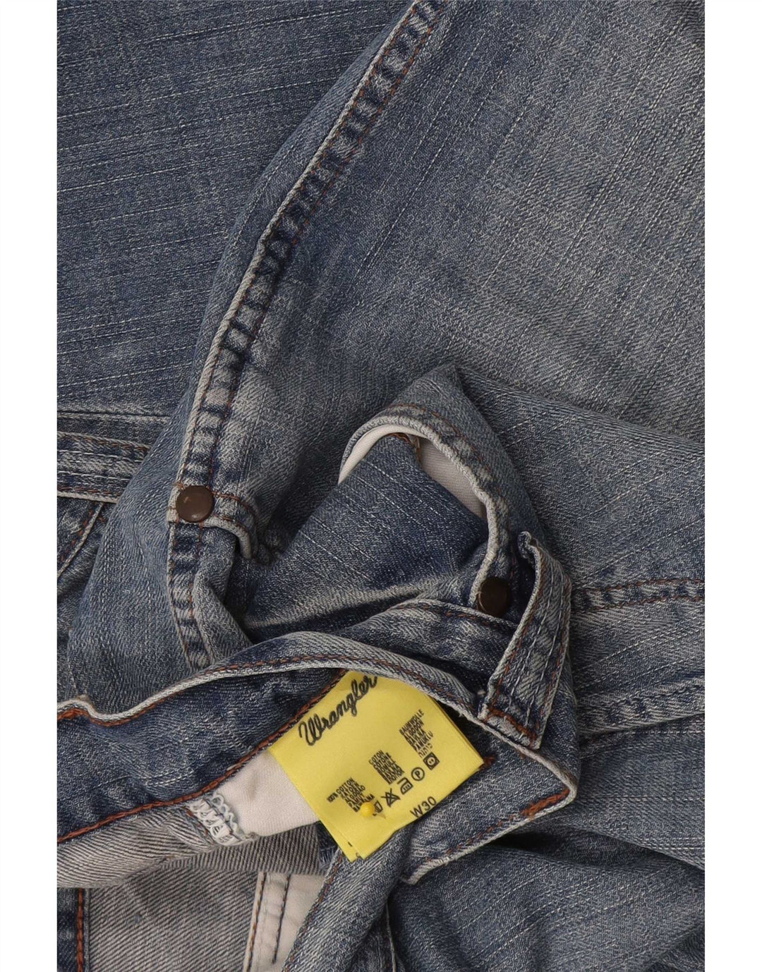 Wrangler muške traper kargo kratke hlače W30 srednje plavi pamuk