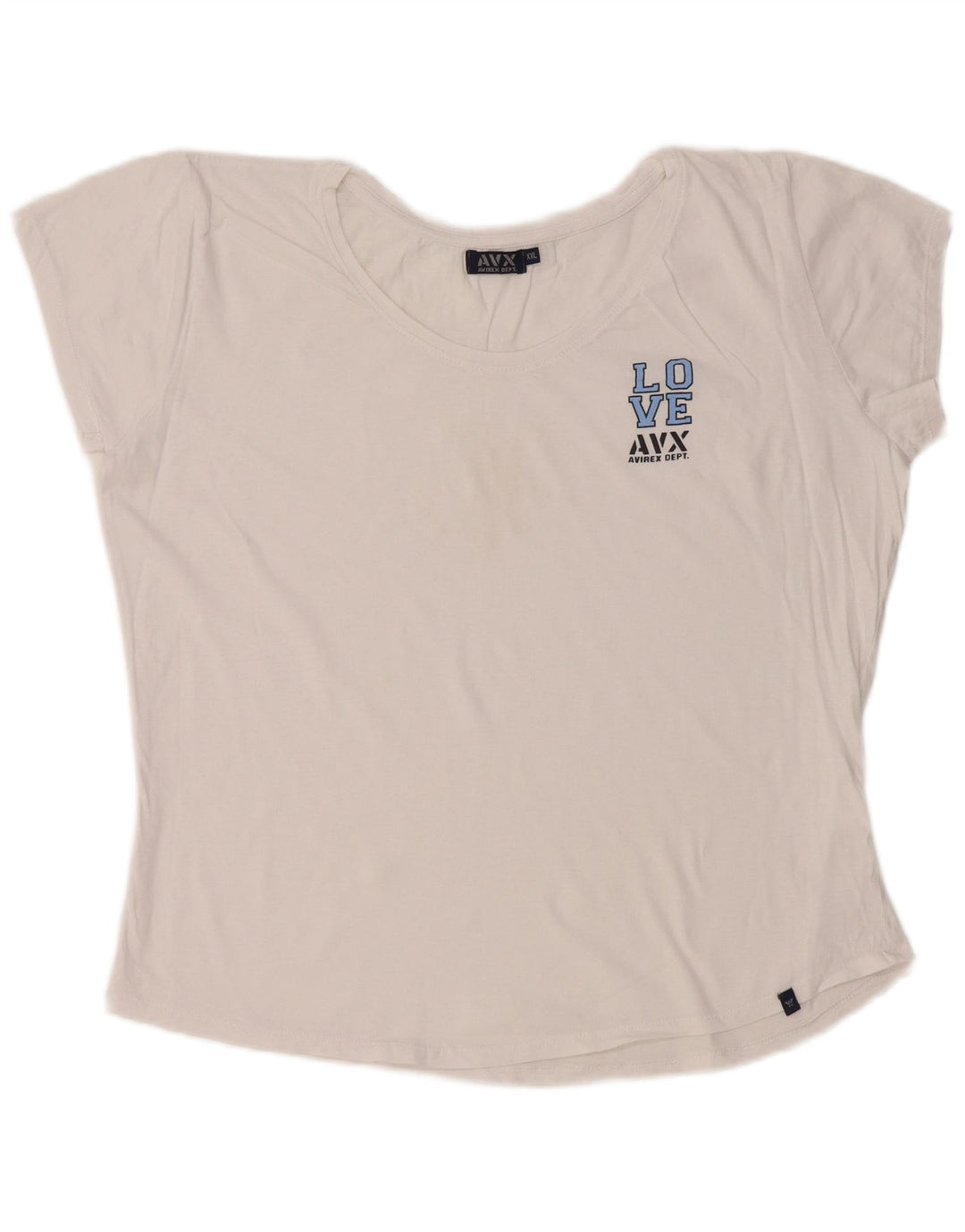 AVIREX ženska majica kratkih rukava s grafičkim motivima UK 22 2XL bijeli pamuk