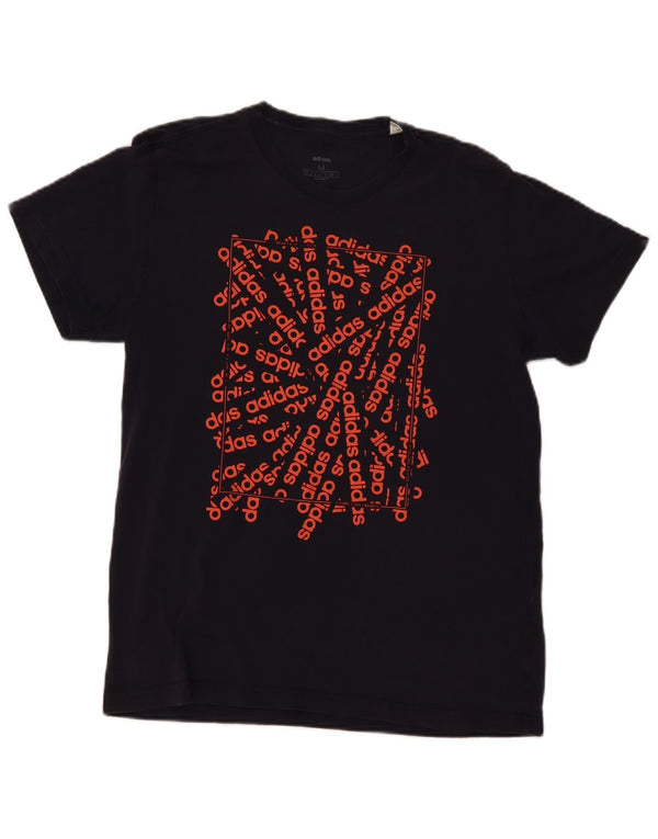 Adidas muška majica s grafičkim motivima srednje tamnoplavi pamuk