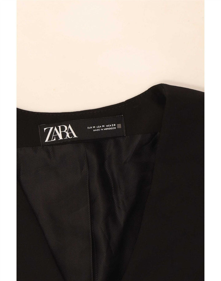 Zara ženski kratki prsluk UK 14 srednji crni poliester