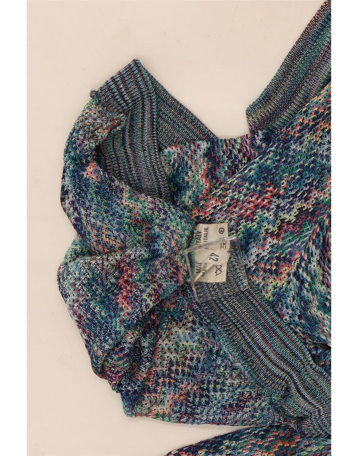 Vintage ženska majica dugih rukava IT 42 srednje raznobojna ševron viskoza