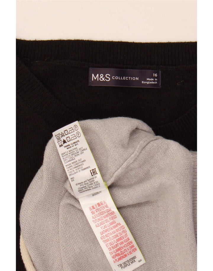 Marks & Spencer ženski džemper s veznim izrezom UK 16 Veliki višebojni
