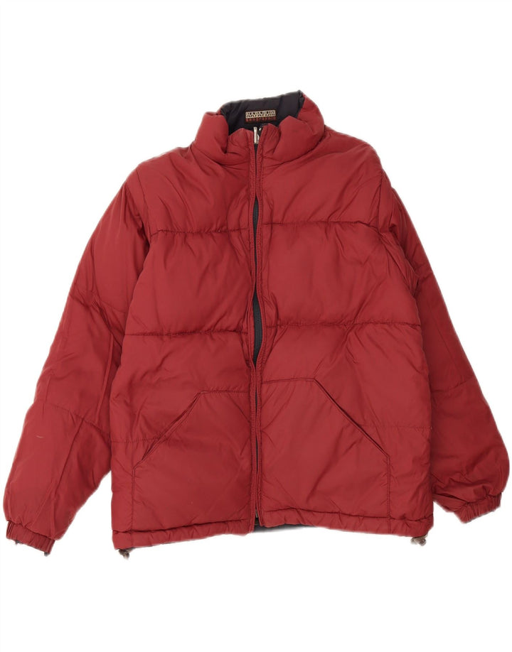 NAPAPIJRI Boys Reversible Padded Jacket 7-8 Years Navy Blue Colourblock Vintage Napapijri and Second-Hand Napapijri from Messina Hembry 