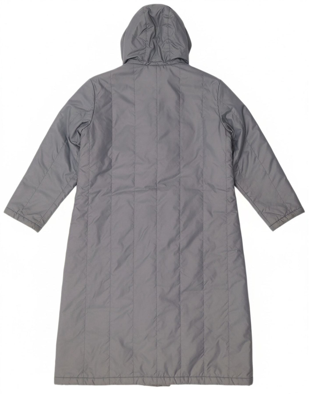 VINTAGE Womens Hooded Windbreaker Coat UK 14 Medium Grey Nylon