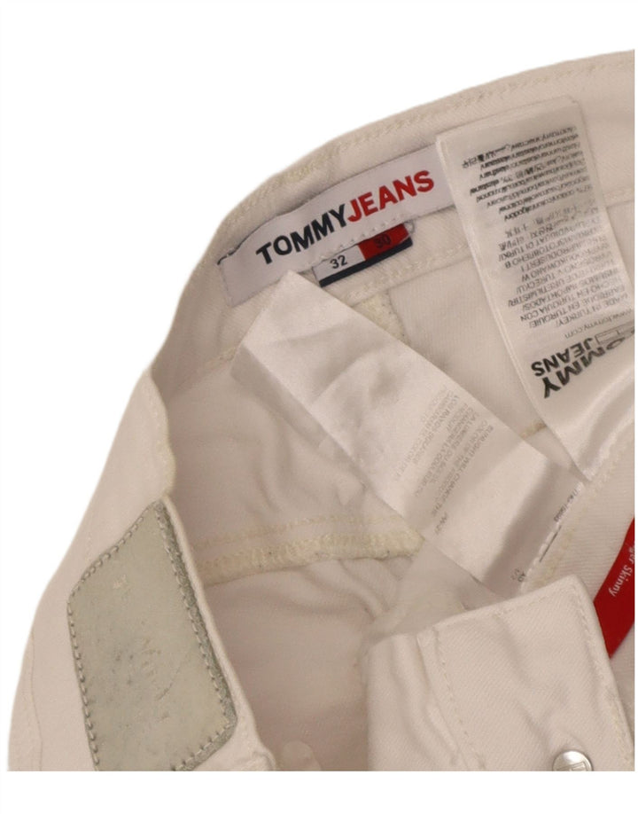 Ženske uske traperice Tommy Hilfiger W32 L30 bijeli pamuk