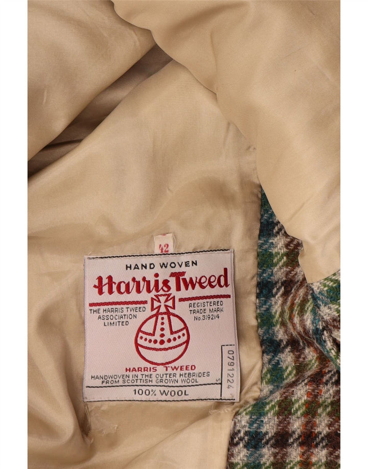 Ženska jakna sa 2 gumba Harris Tweed EU 42, velika zelena houndstooth