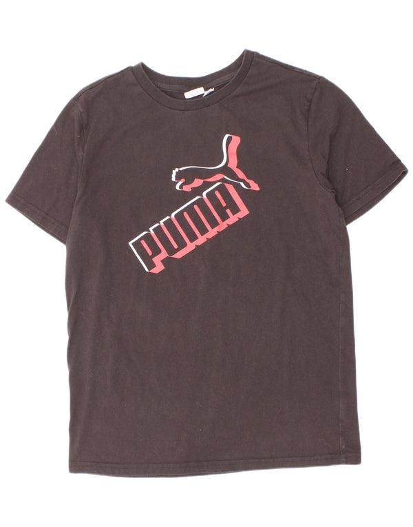 Puma Boys Graphic T-Shirt Top 11-12 Years Large Crni Pamuk