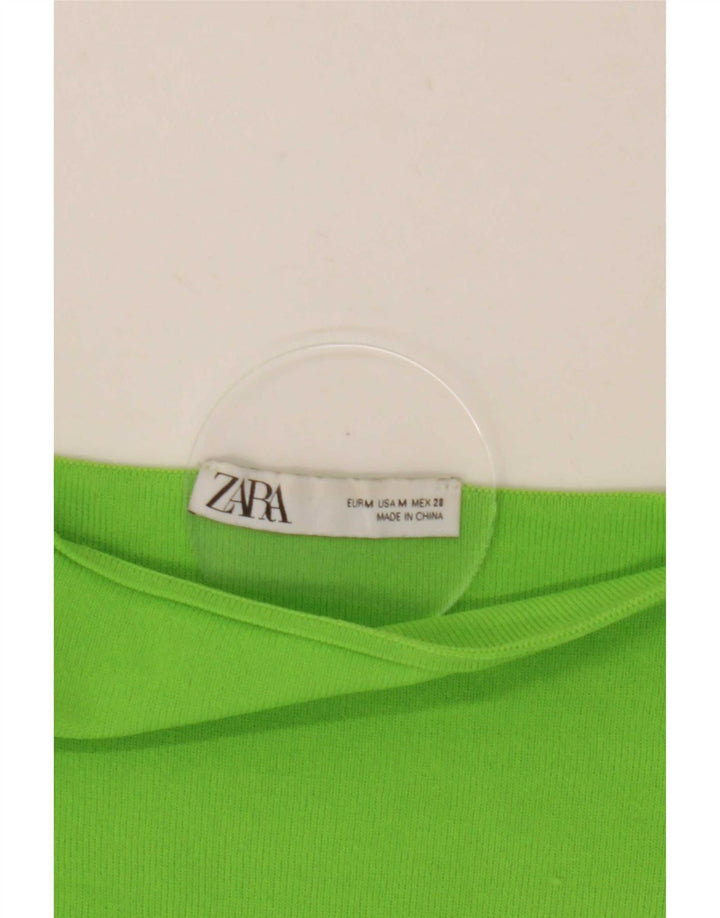 Zara ženska majica s otvorenim ramenima UK 12 Srednje zelena