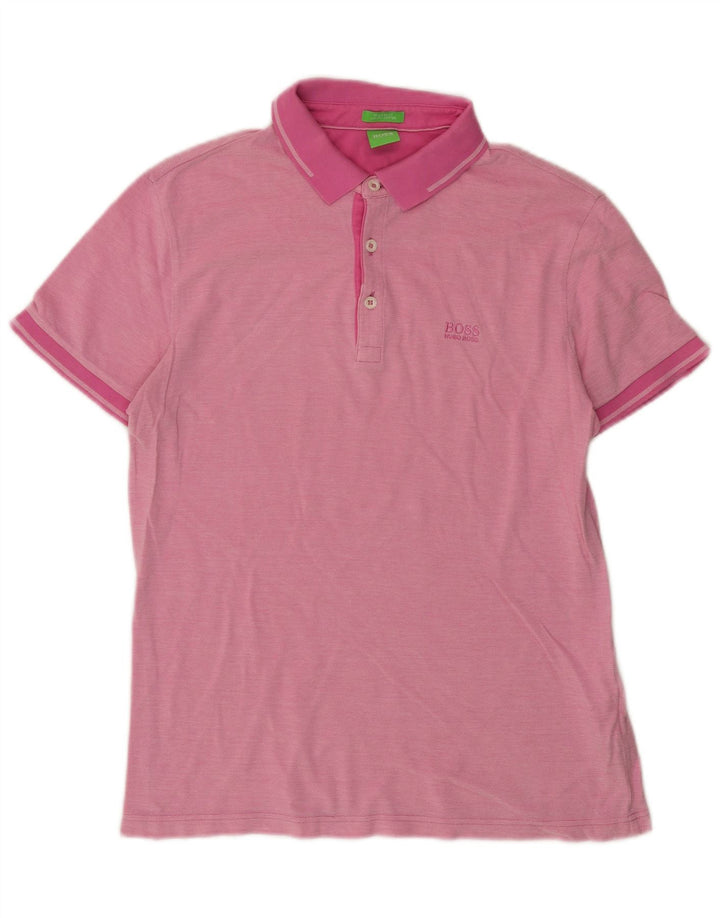 Hugo Boss muška polo majica standardnog kroja, srednje ružičasti flekasti pamuk