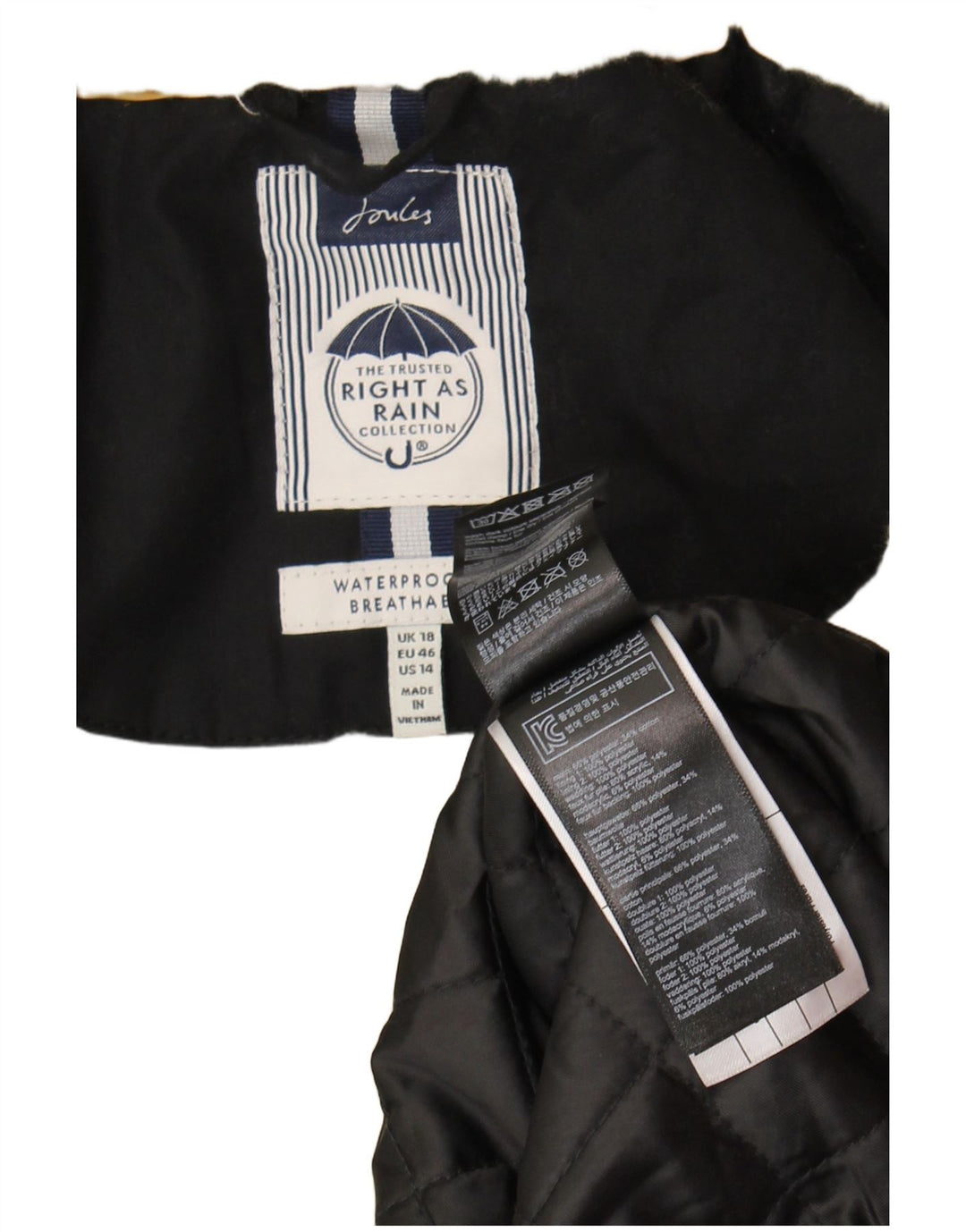 Joules ženska jakna parka s kapuljačom UK 18 XL crni poliester