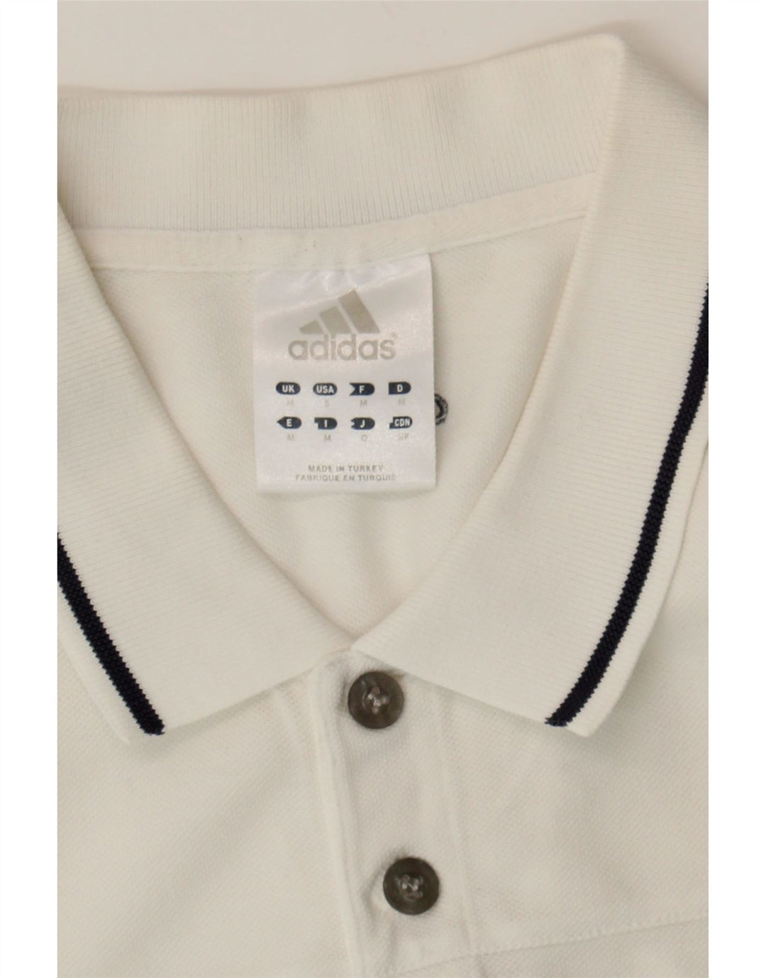 ADIDAS Mens Polo Shirt Medium White Cotton Vintage Adidas and Second-Hand Adidas from Messina Hembry 