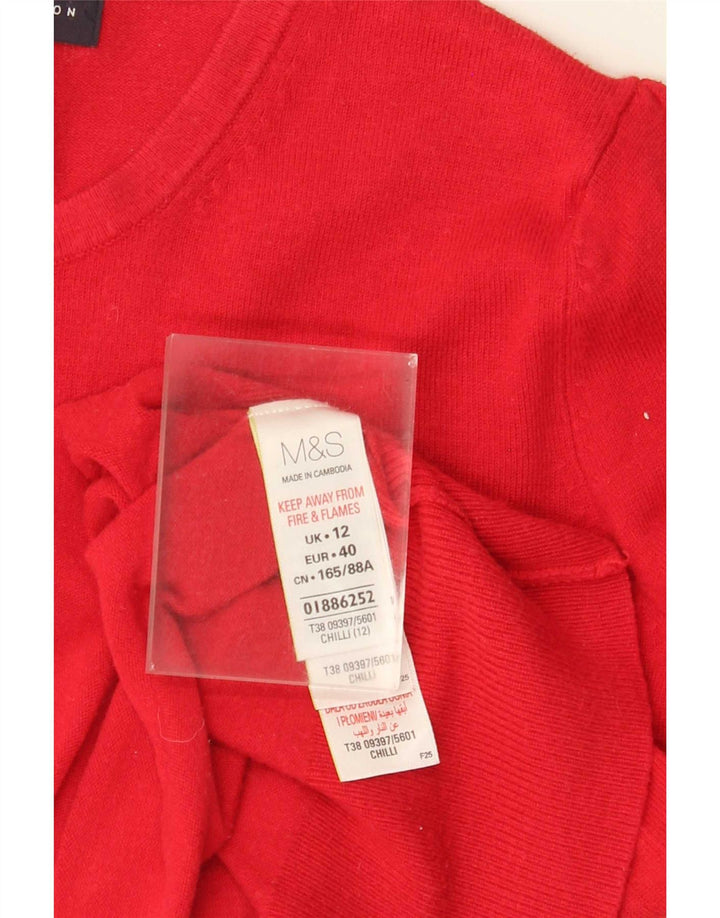 Marks & Spencer ženski kardigan pulover UK 12 Srednje crvena viskoza